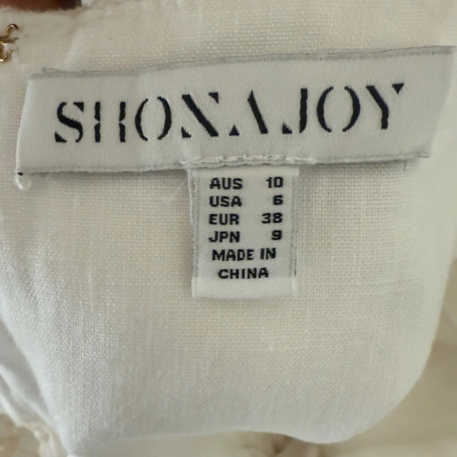 Shona Joy White Eyelet Tiered Square Neck Mini Dress Size L - Image 4