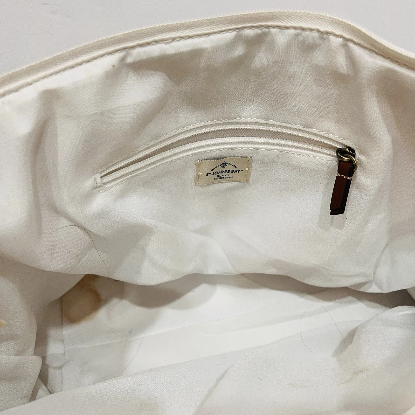 St John’s Bay Multicolor Striped Purse Handbag Tote Zip Closure - Image 6