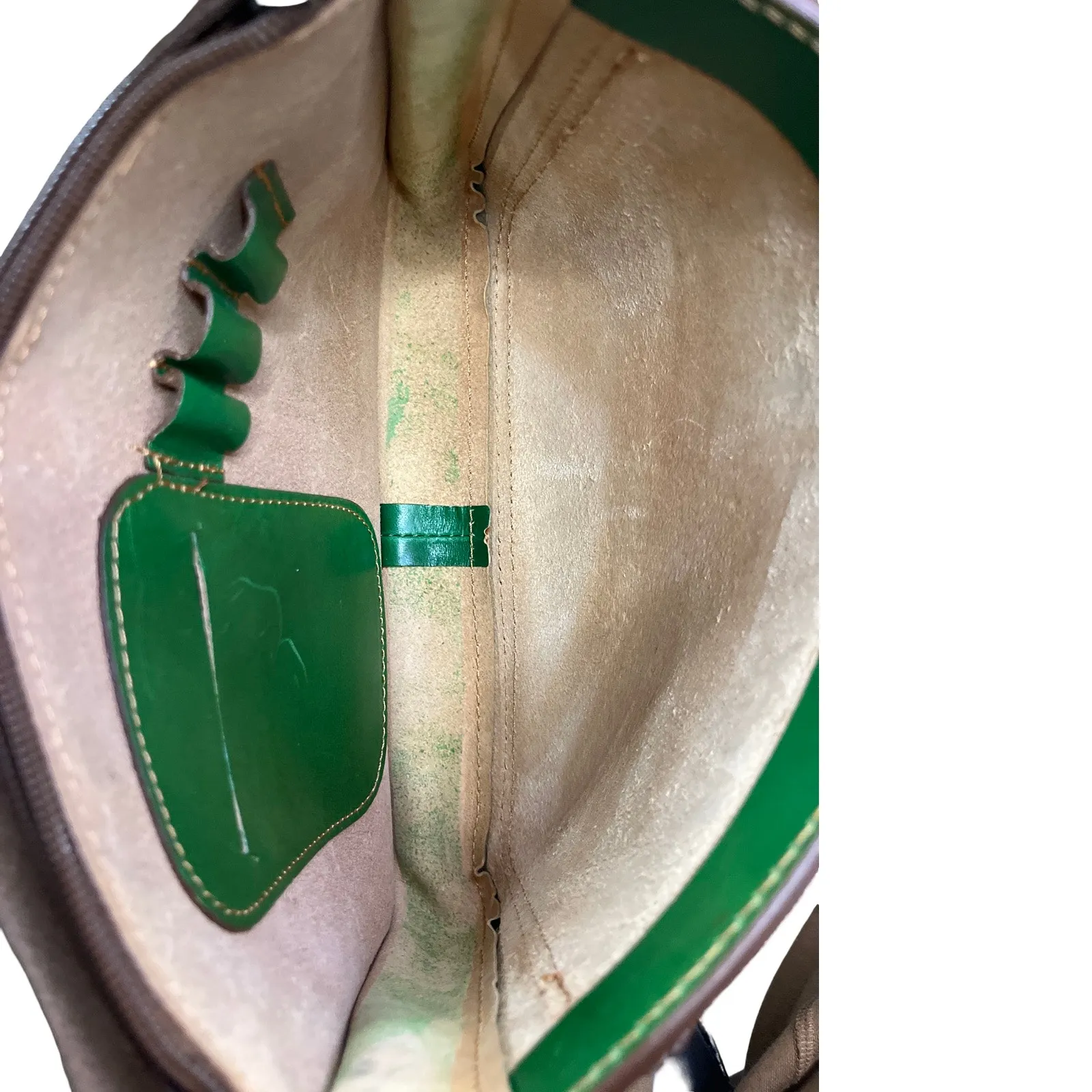 Conte Di Cavour Green Leather Crossbody Bag Italian Made Satchel Purse - Image 6