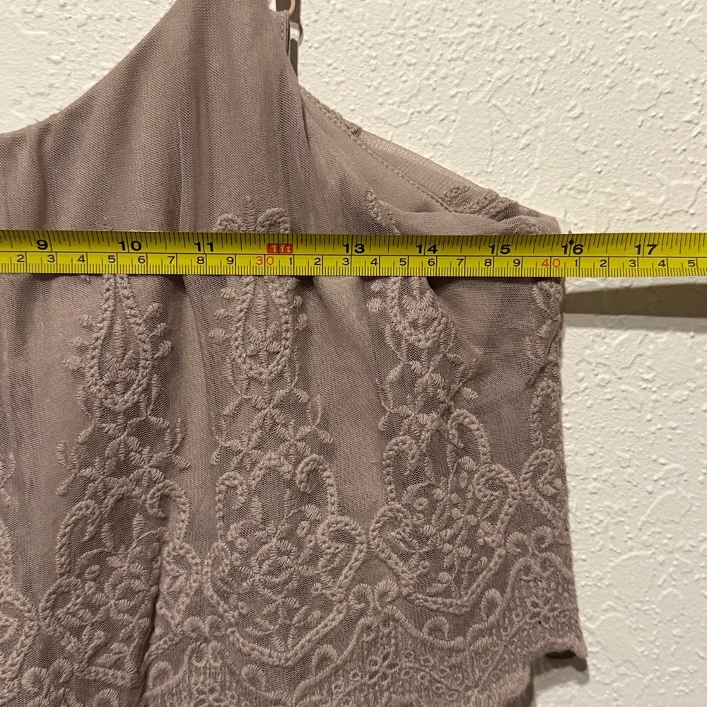 NWT Maurice’s Chiffon Midi Maxi Dress Lace Overlay Size L Mauve Boho Purple NEW - Image 2