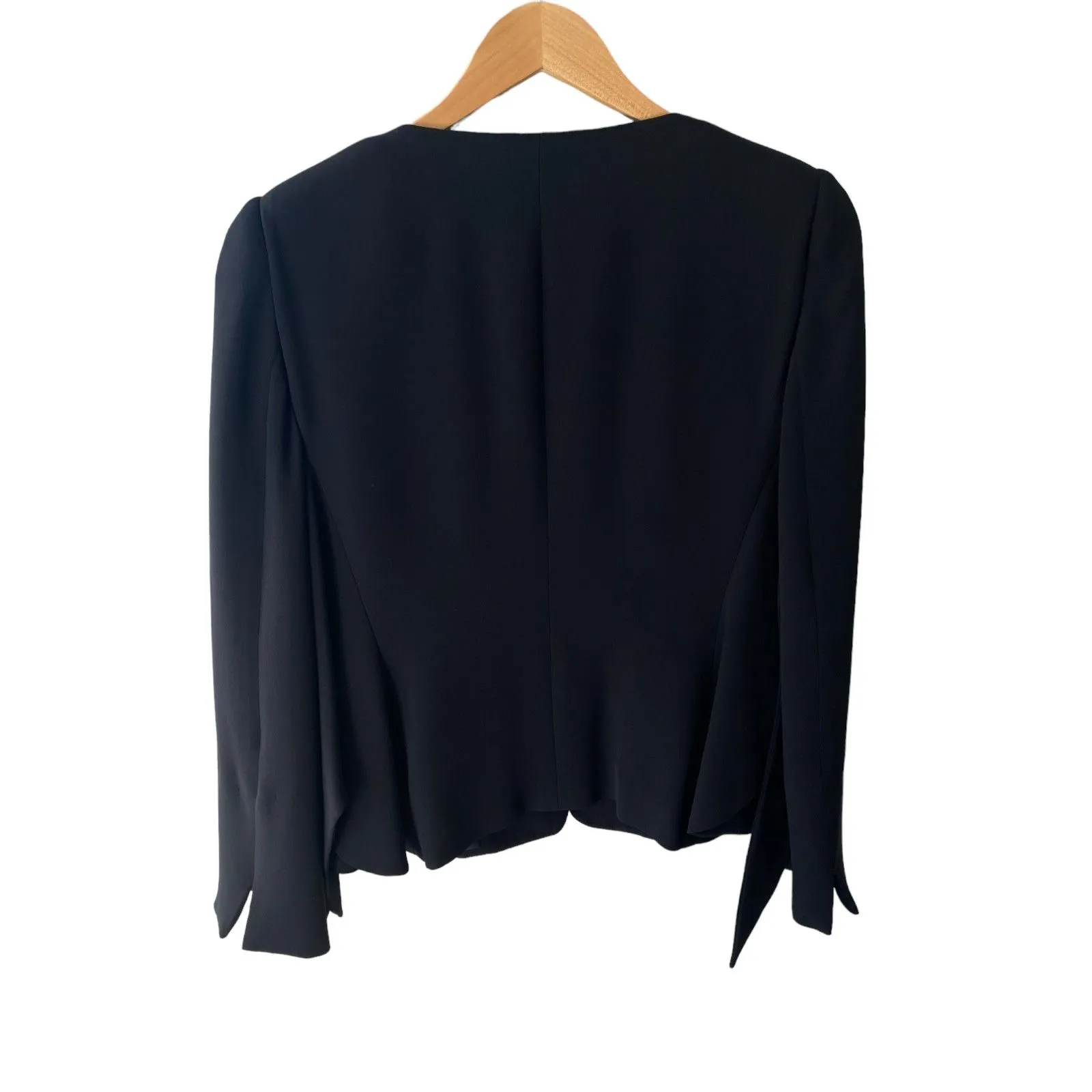 Giorgio Armani Pure Silk Black Blazer Womens Size US 10 (44) Made in Italy - Image 2