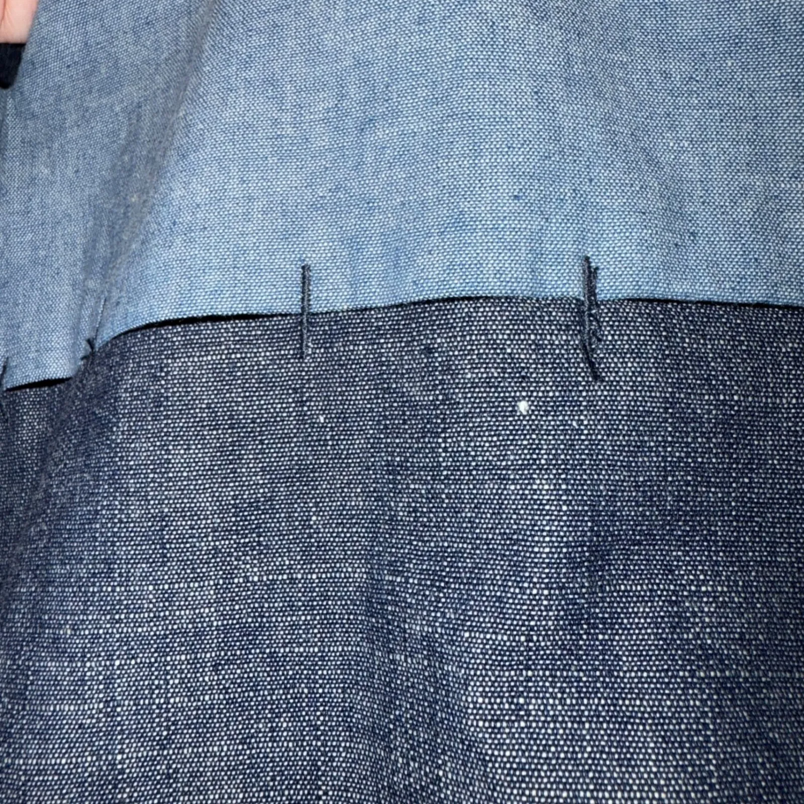 Kate Spade Saturday Dress Panel Embroidery V Neck Sleeveless Blue Cotton Size S‎ - Image 3