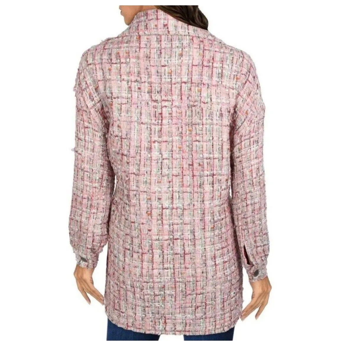 Avec Les Filles Long Pink Shacket in Spring Pinks size M Oversized - Image 3