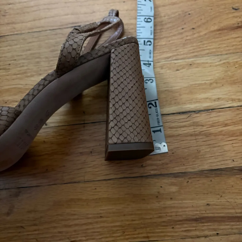 Staud Brown Snake Print Heel Sandals Size 10.5 - Image 2