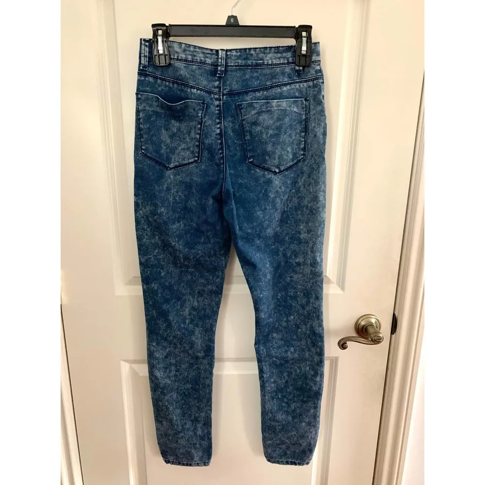 3/$15 Vanilla Star Acid Wash High Rise Skinny Jeans / Jeggings - Image 5