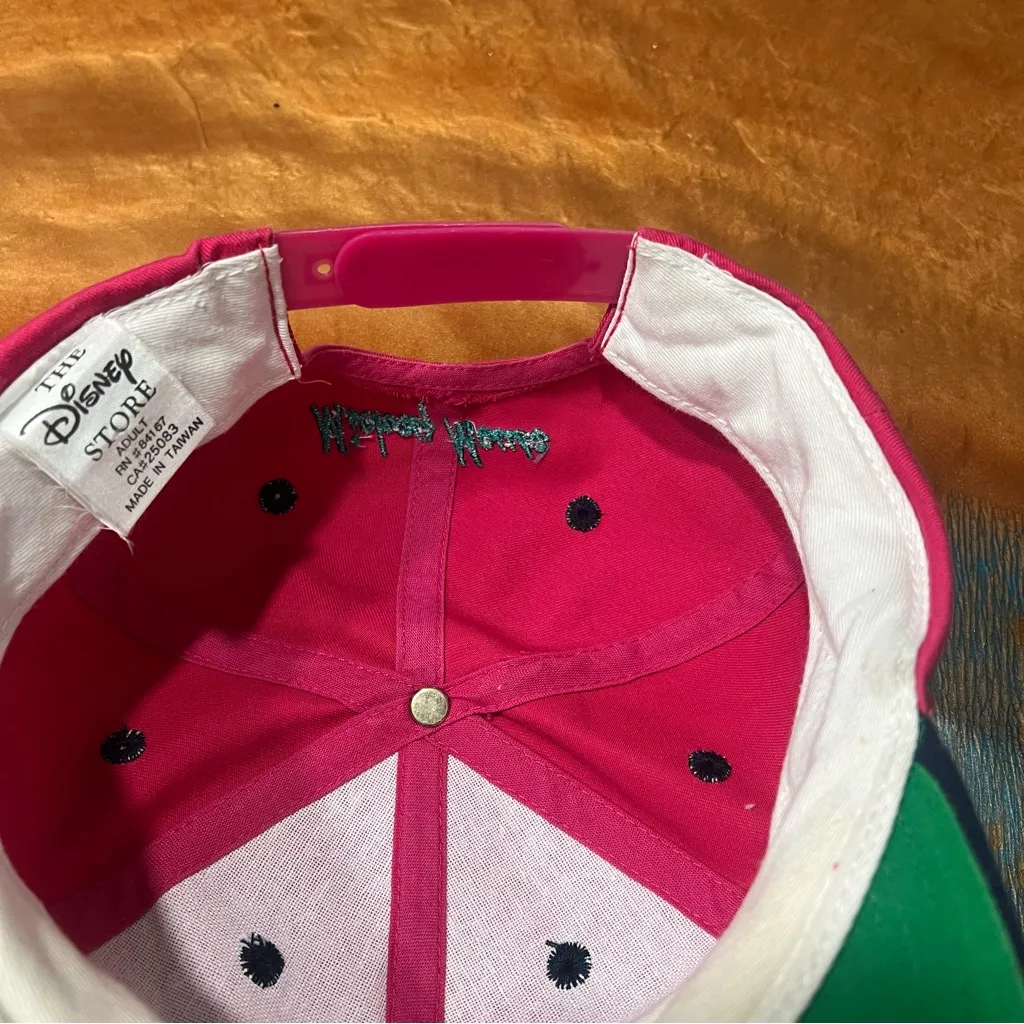 Vintage Disney Mickey Mouse Big M embroidered Adjustable Pink Blue baseball hat - Image 8