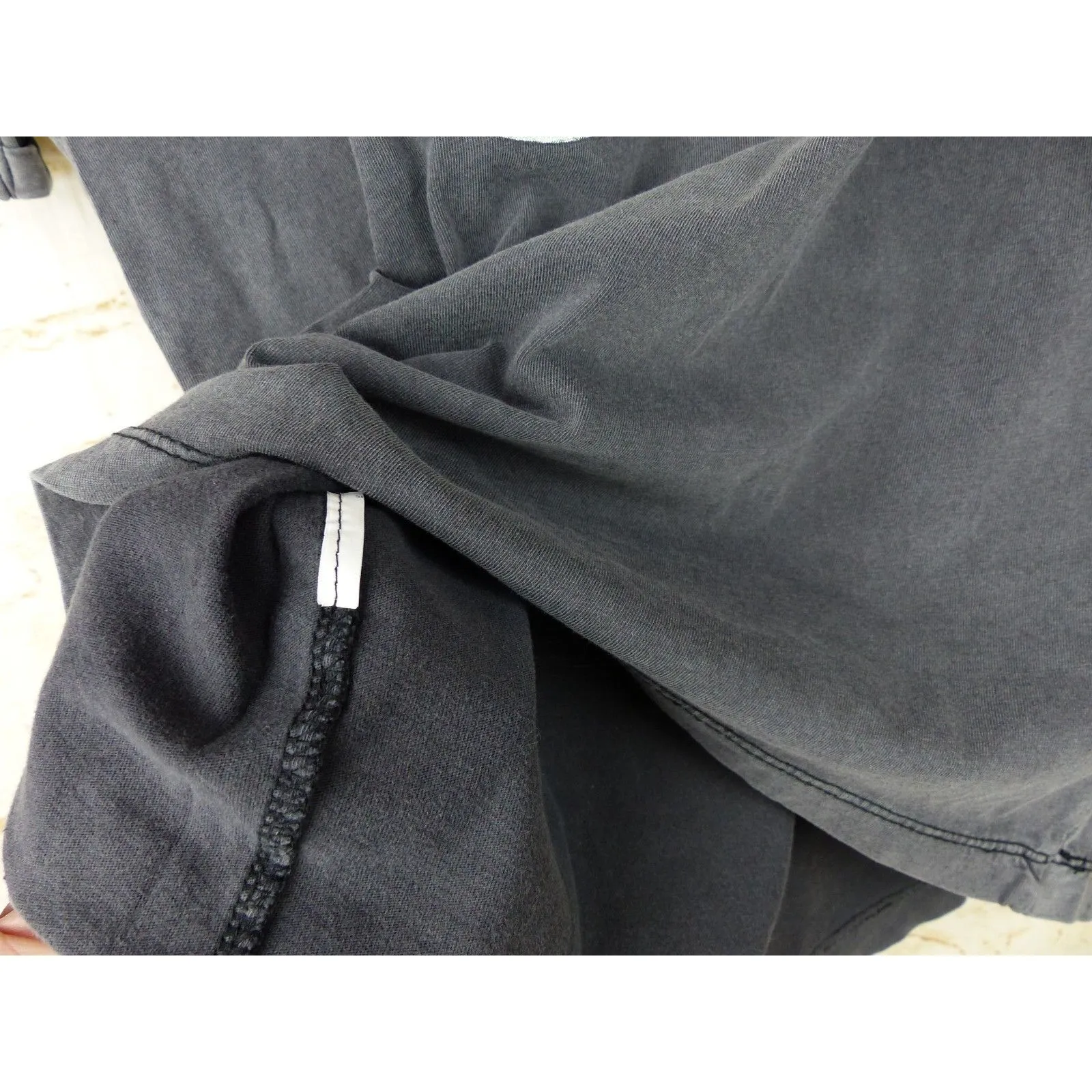 Mango MNG T-Shirt Womens S Gray Skull Butterfly Graphic Tee Rock Goth Macabre - Image 7