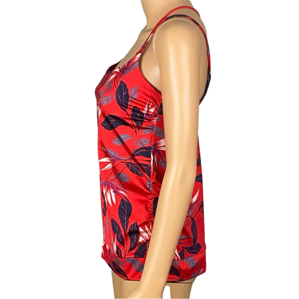 ATHLETA Aqualuxe Paradaiso Blousy Tankini Top radiant red Small NEW WITH TAGS - Image 5