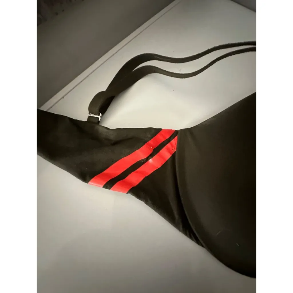 Victoria's Secret PINK Push-Up Bra 34D Army Green & Red Comfy Fit - Image 4