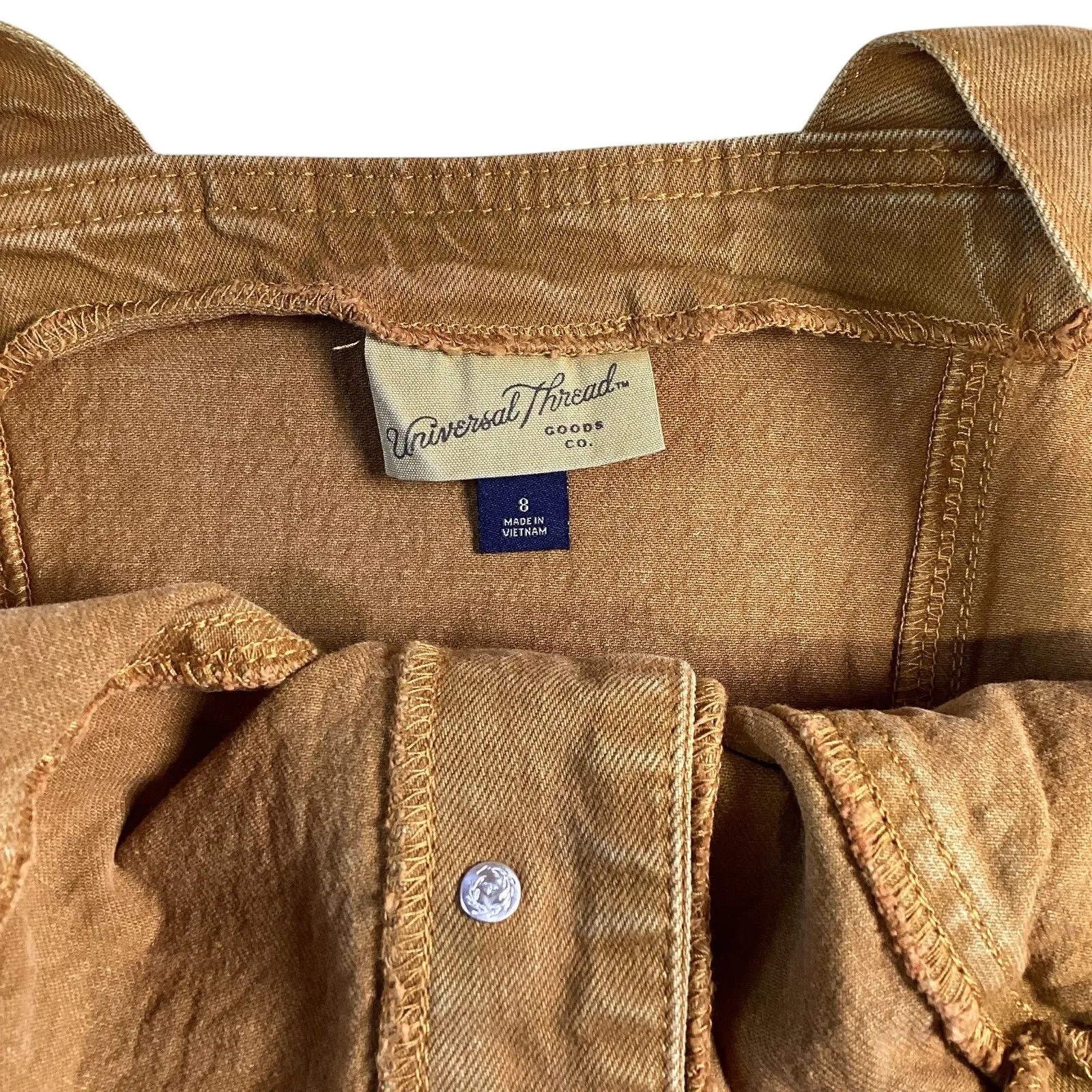 Universal Thread Brown‎ Sleeveless Belted Button Front Jumpsuit - Image 3