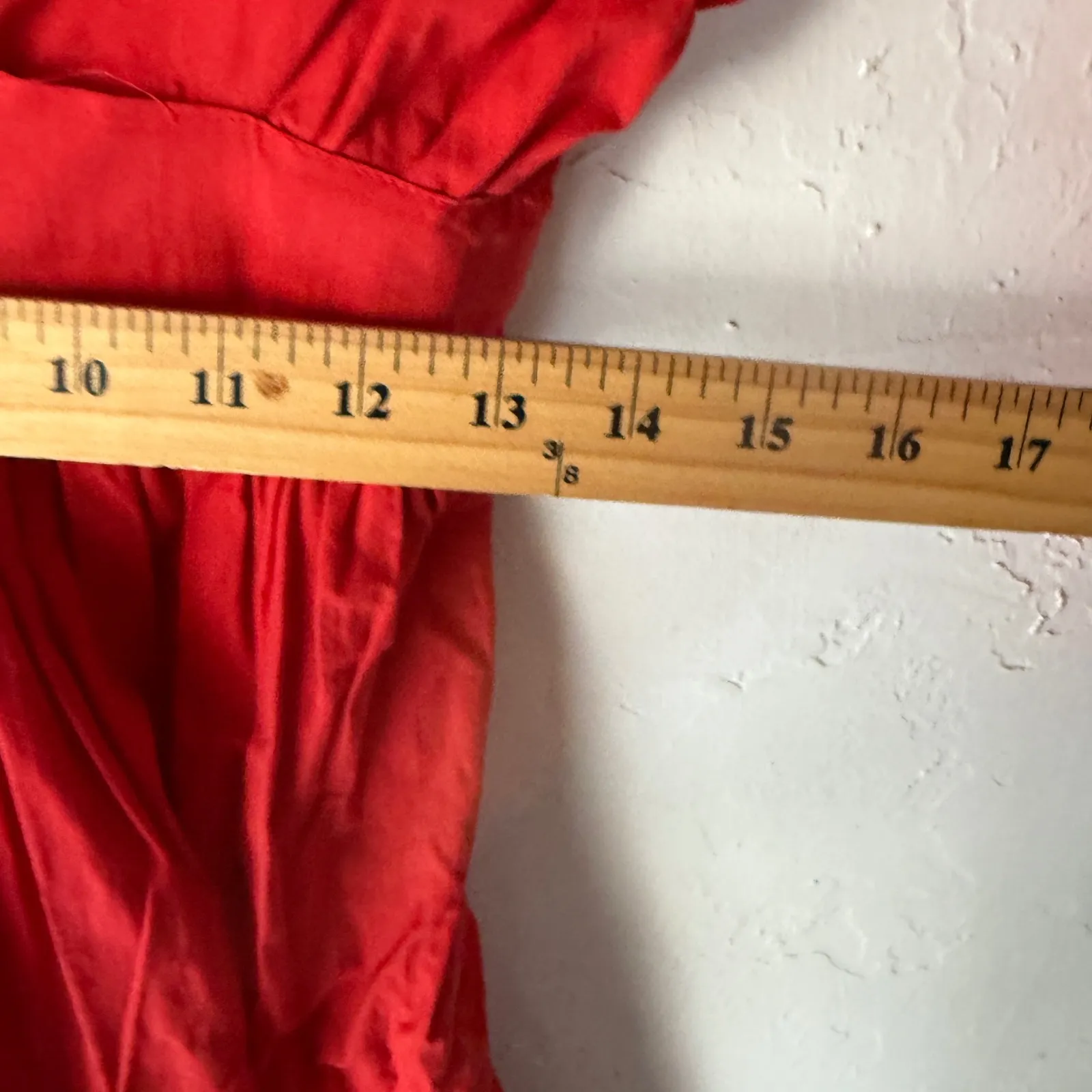 Vintage Handmade 1960s Red Maxi Dress Black Embroidery Tiered Dress Indigenous - Image 9