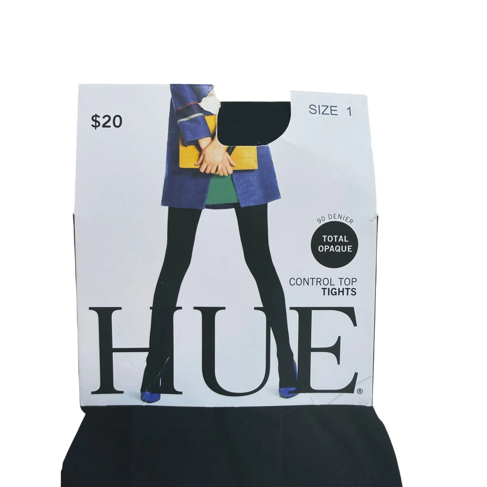 NWT HUE Quiet Luxury Total Opaque Control Top Panty Hose Tights Small Black - Image 3