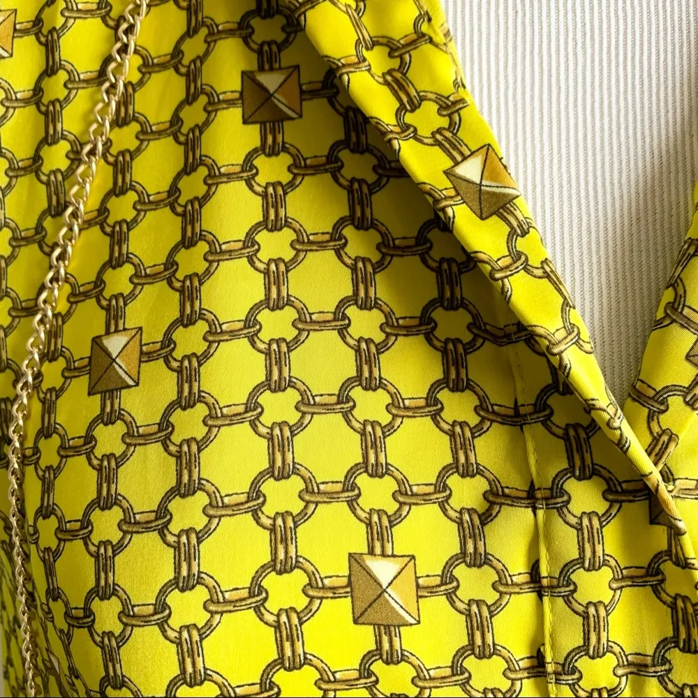 Michael Kors Geometric Gold Chain Blouse - Image 2