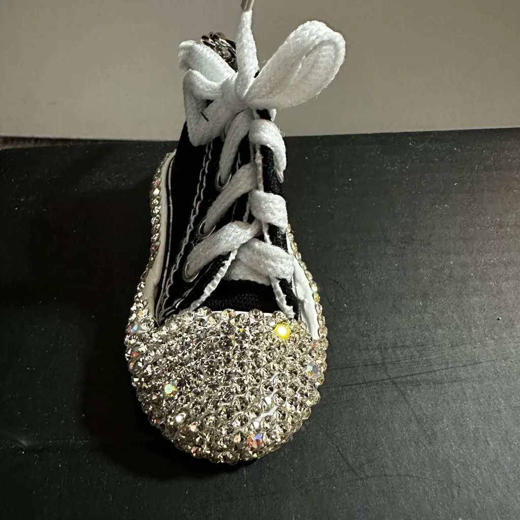 Rhinestone Black Sneaker Keychain - Image 3