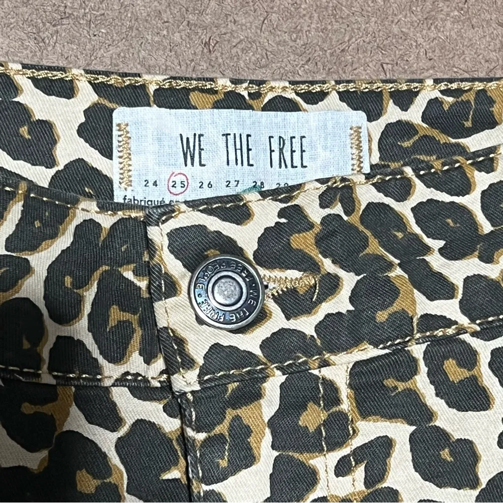 Free People We the Free Belle Leopard Print High Waist Skinny Jeans, Size 25 - Image 13