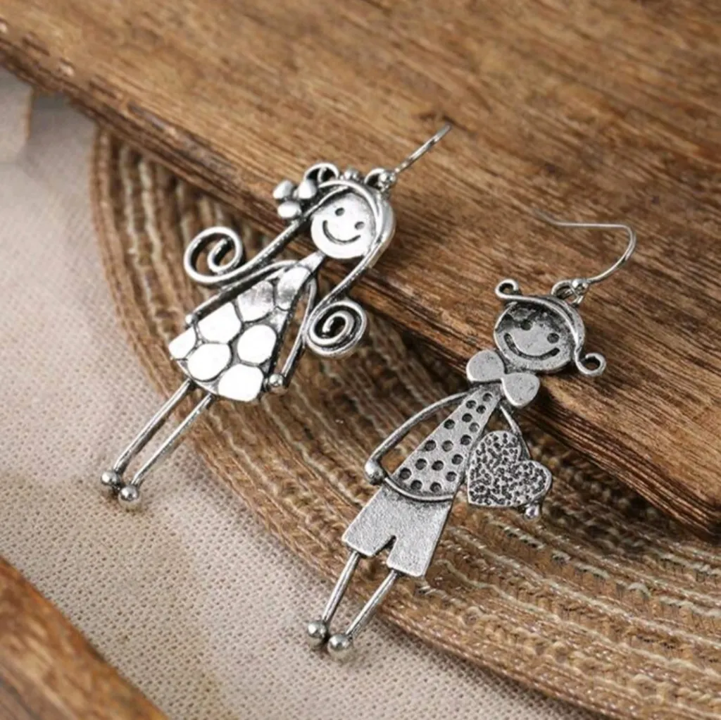 Charming Silver Style Boy & Girl Earrings‎ - Image 5