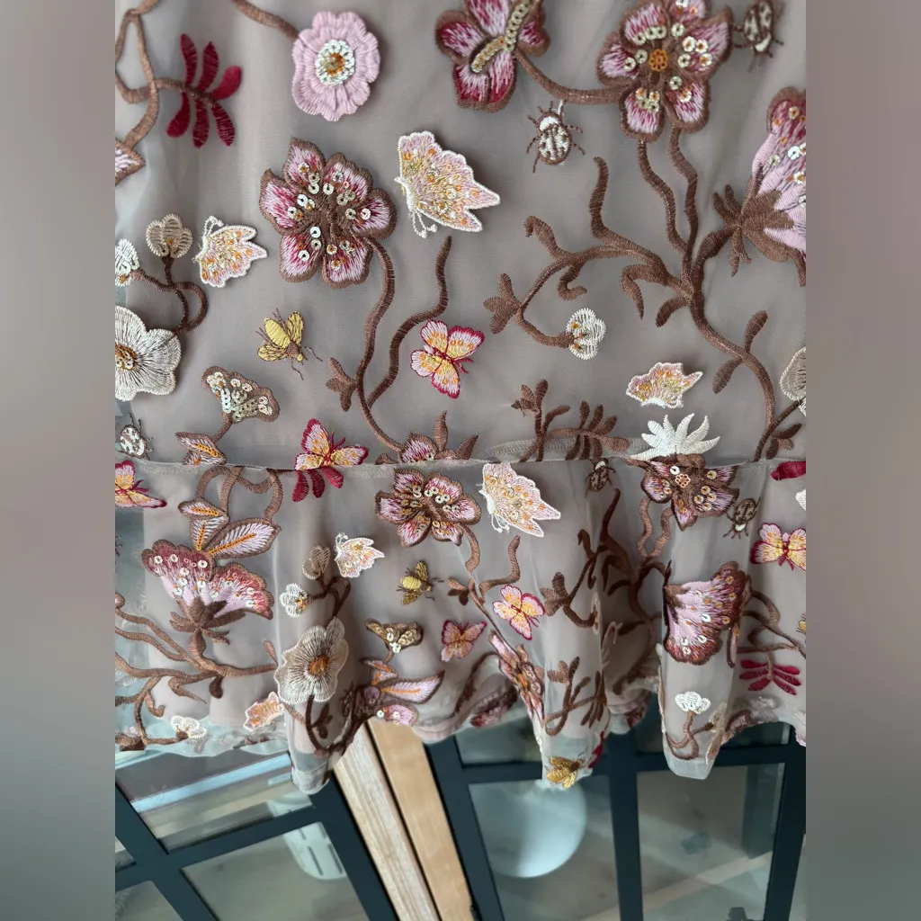 For love & lemons lace botanic dress sequins embellished embroidered floral mini - Image 5