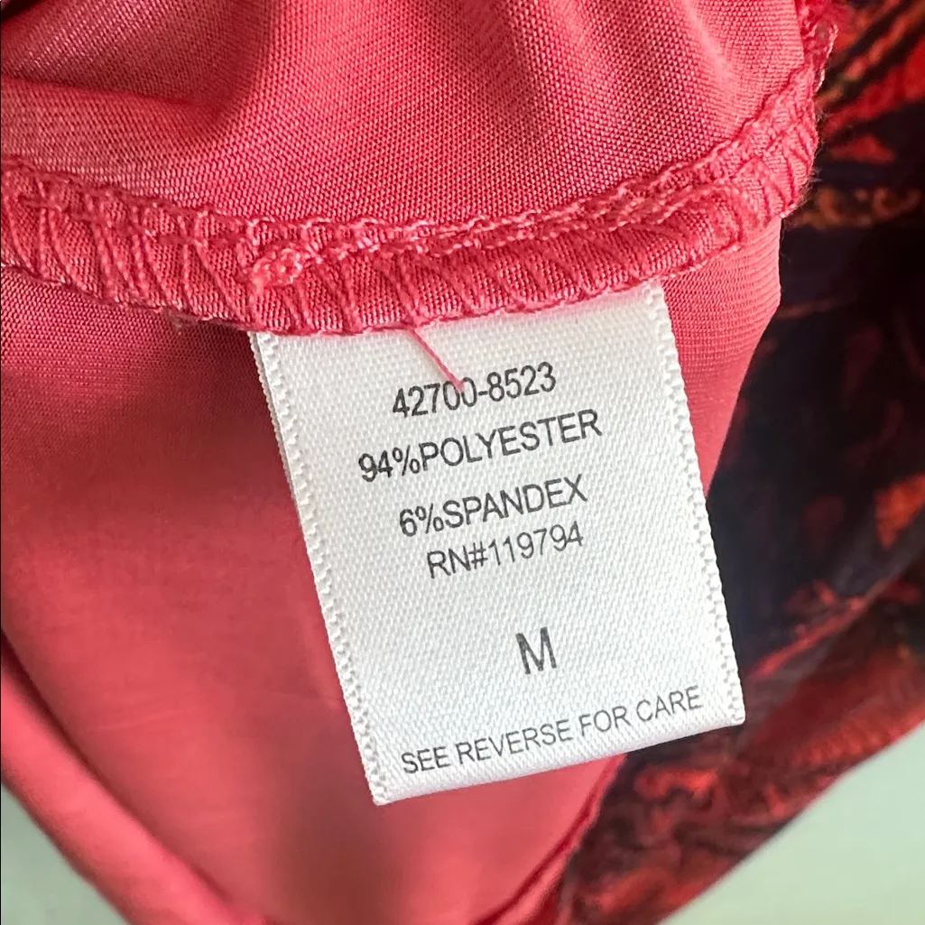 OneWorld “Live and Let Live”‎ Red Boho Peasant Dress - Image 5