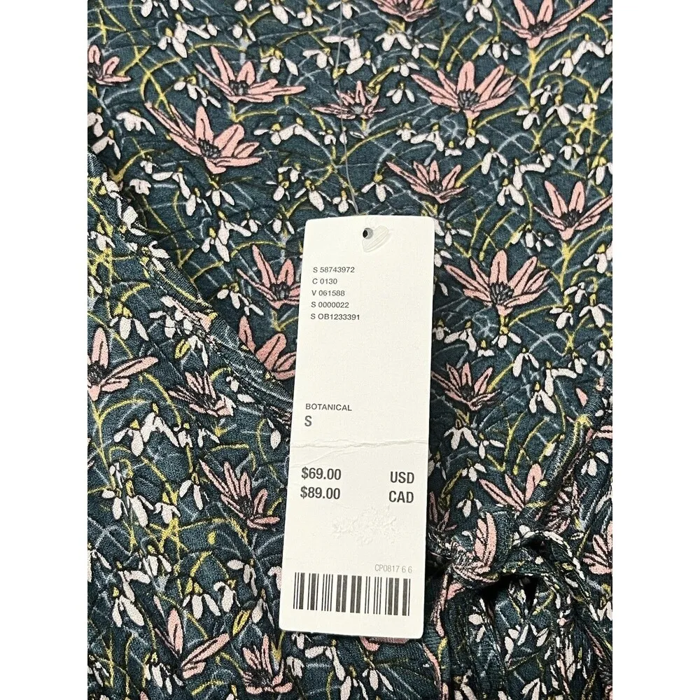 NWT Urban Outfitters Charlie Knit Smocked Puff Sleeve Midi Dress Floral Small - Image 5