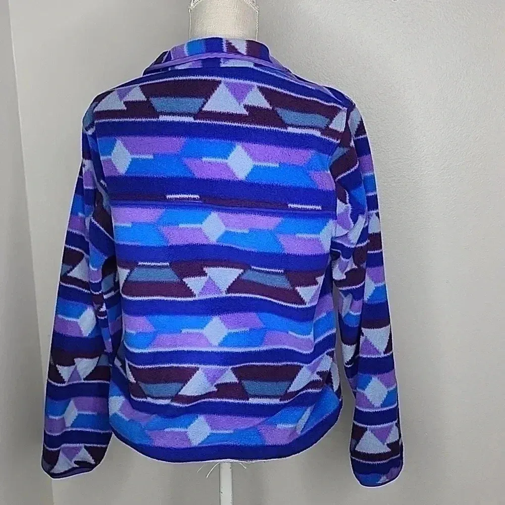 Patagonia Synchilla Guatemalan Tango Blue Purple Aztec Snap-T Pullover Small - Image 6