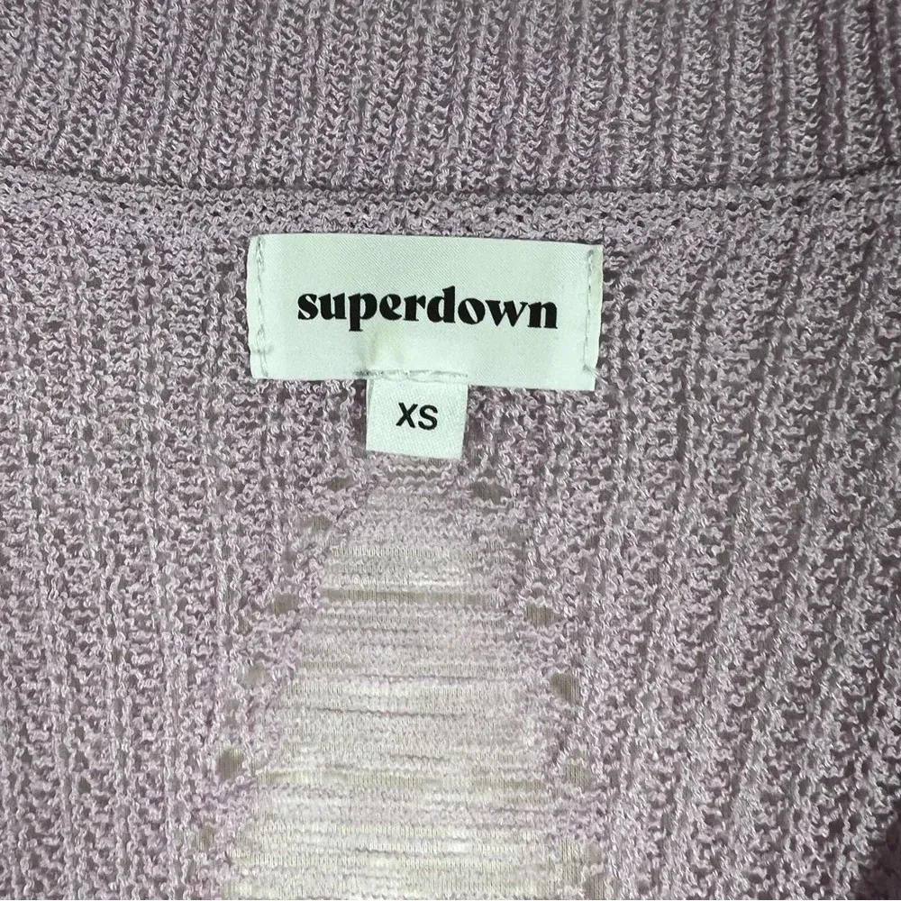 Revolve Superdown Purple Distressed Knit V Neck‎ Sweater - Image 7