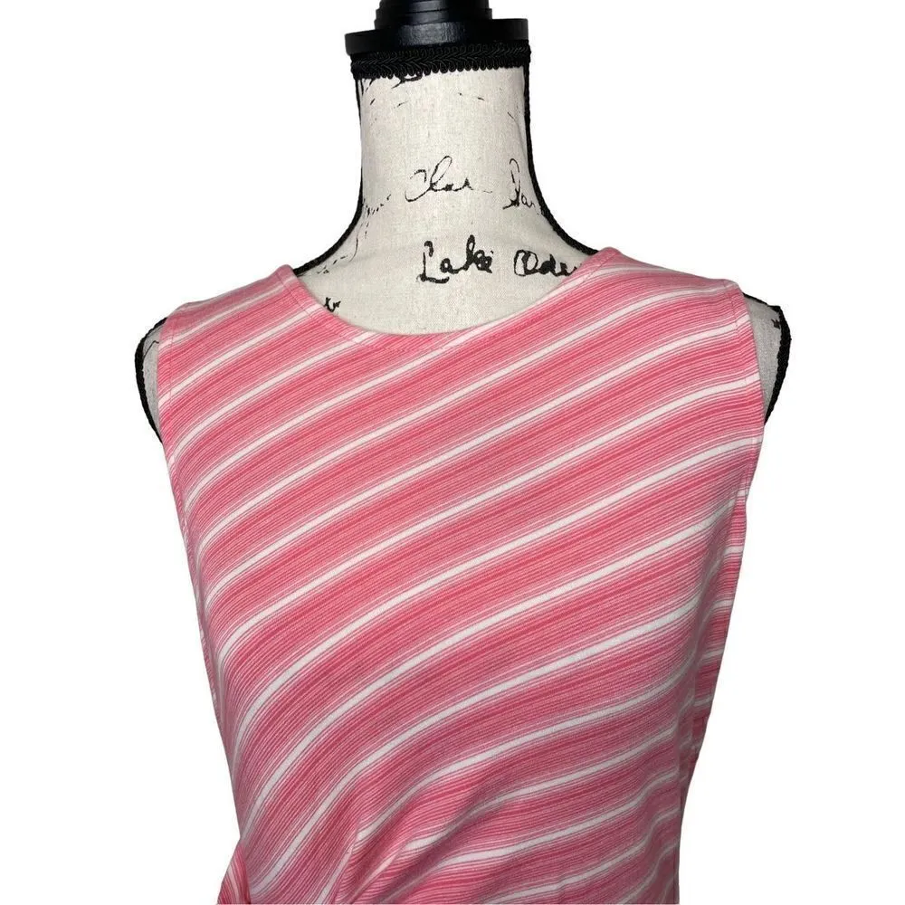 Talbots Side Tie Striped Terry Knit‎ Dress, Size Medium - Image 3