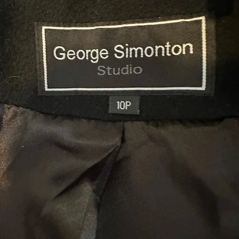 George Simonton Studio Designer Black Wool Peacoat. Sz: 10 Petite. Size 10P - Image 7