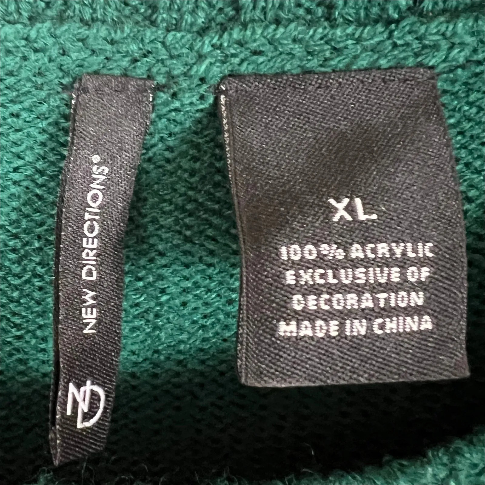 NWOT New Directions Elf Ugly Christmas Tunic Sweater with Bells Size XL Green - Image 6