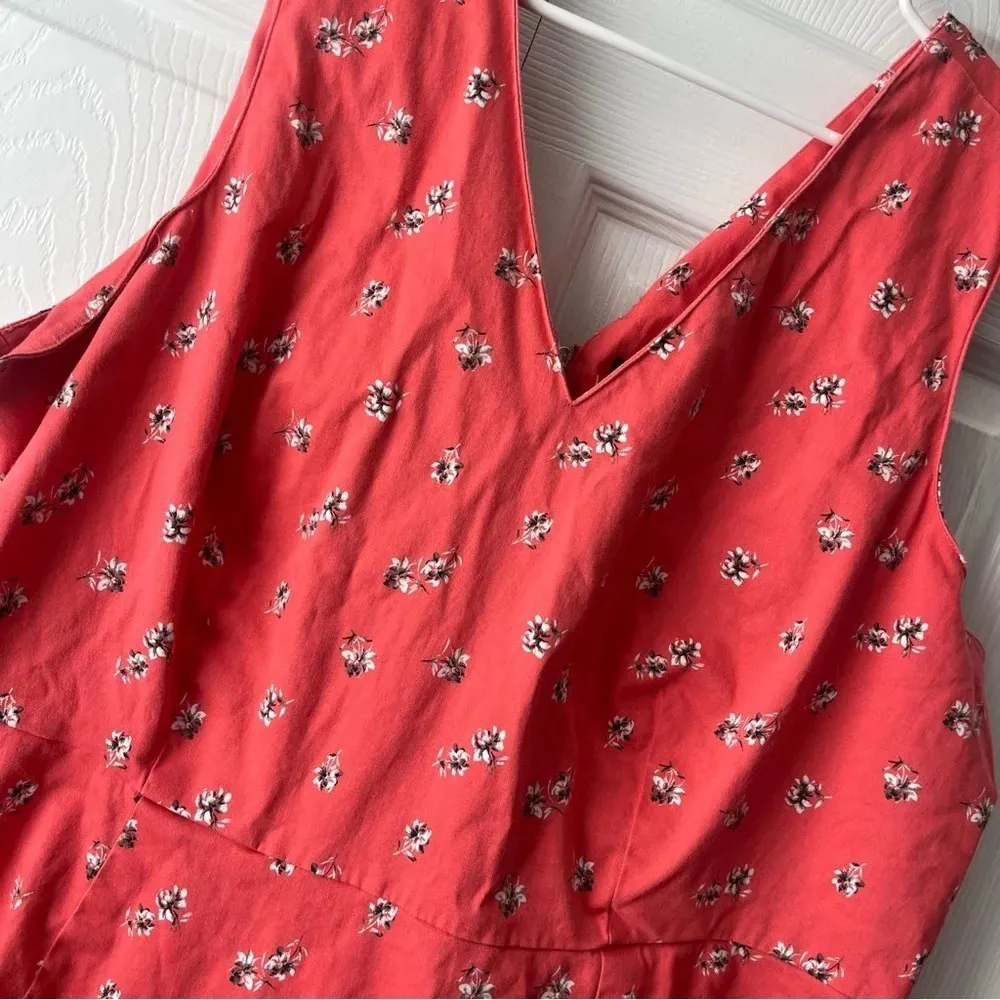 Lane Bryant Orange Floral Tank Dress Plus Size 26 - Image 2