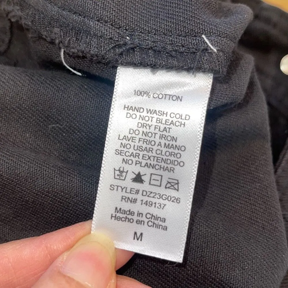 Apricot Lane Double Zero Womens High Rise Wide Leg Cargo Pants Black Medium NWOT - Image 8