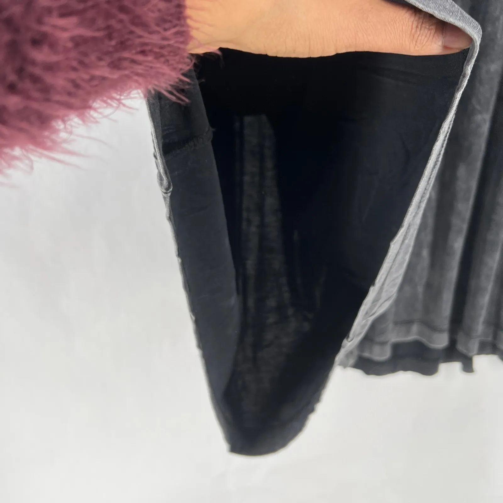 Torrid Smocked Pants Womens L Black Knit Stretch Waist High Rise Pull On Casual - Image 4