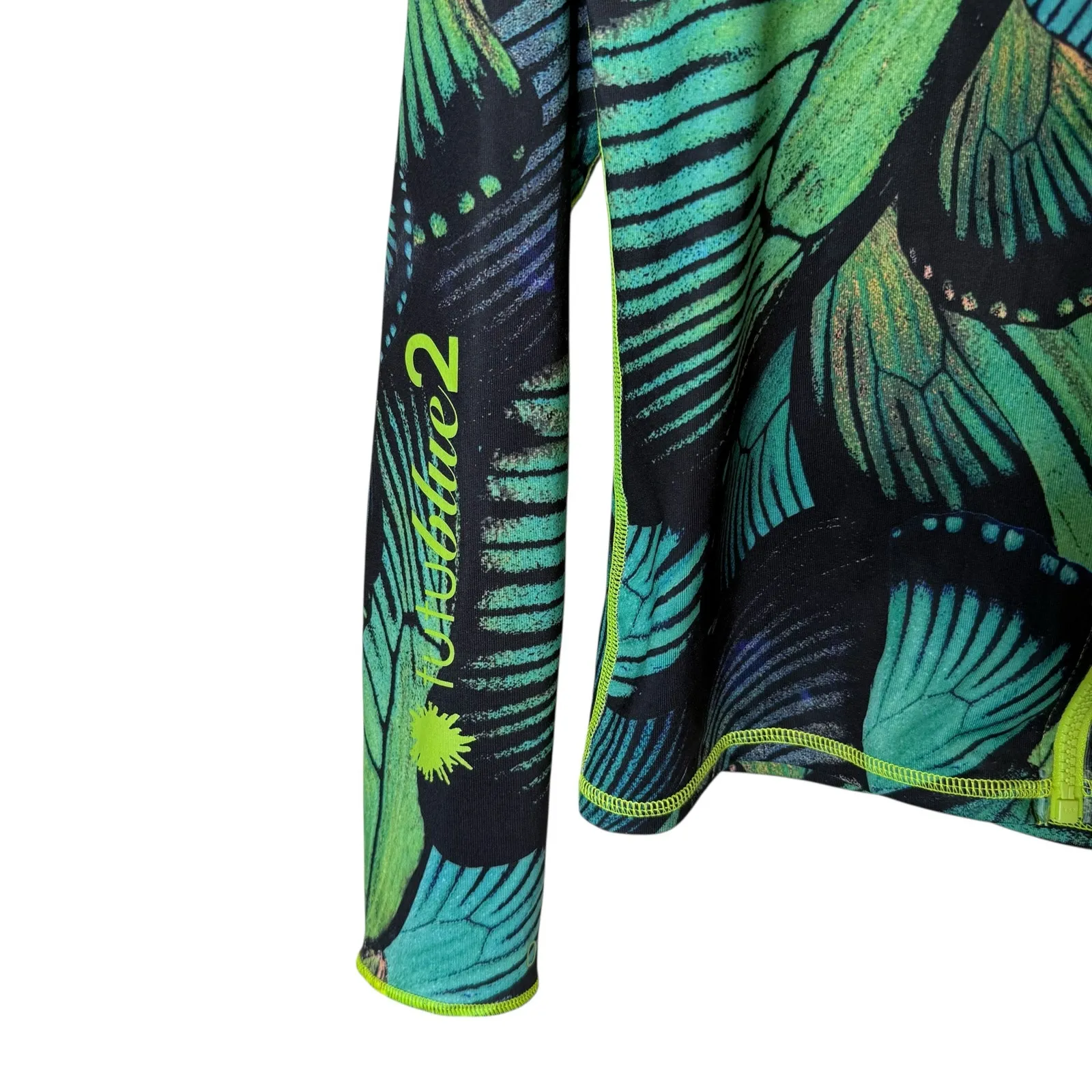 Tutublue Turq Flyer Zip Rashguard UPF50 Jacket size Large Green - Image 2