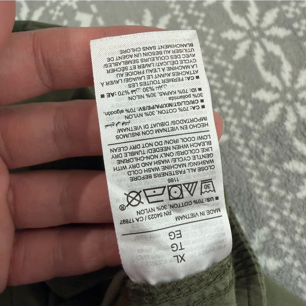 NWT Old Navy Women's Wide Leg Cargo Pant Alpine Full Length Mid Rise XL Green - Image 5