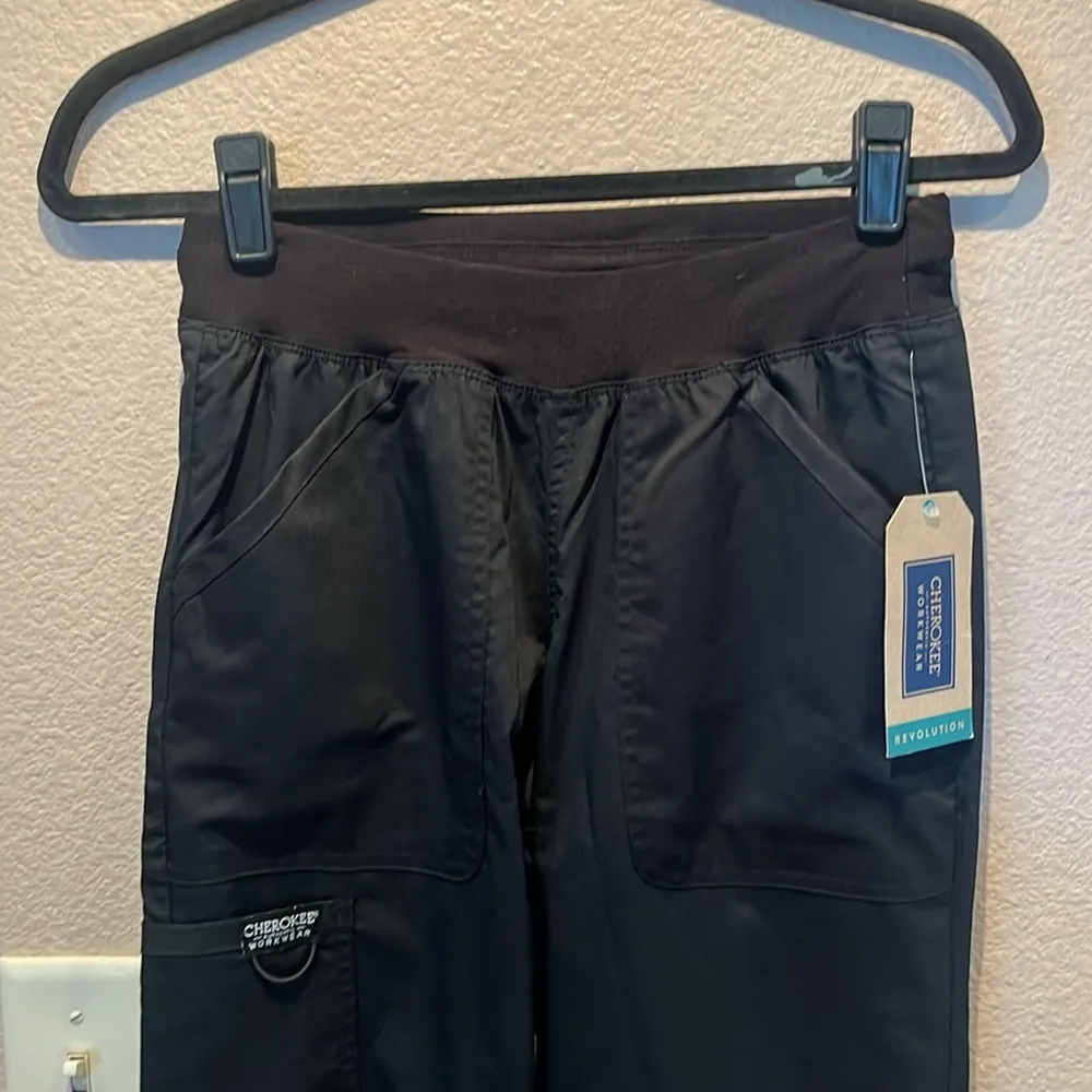 New Cherokee Women’s Scrubs Black Scrub Pants Size XS Dental Medical Veterinary - Image 4
