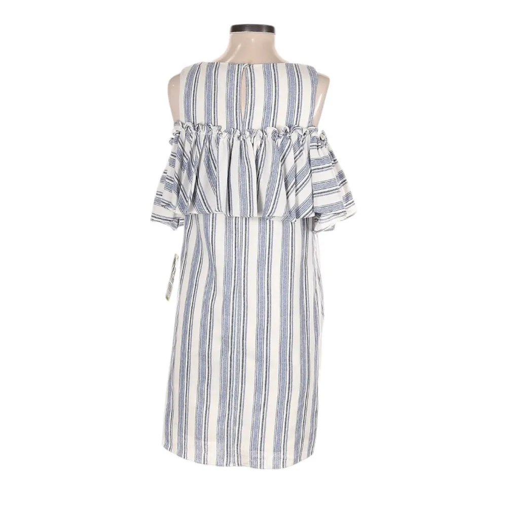 Gianni Bini Mia Striped Ruffle Off Shoulder Cotton Blend Dress Size XS NWT - Image 11
