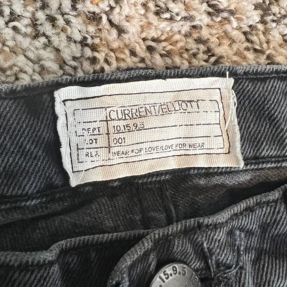 Current/Elliott Distressed Black Denim Jeans Grunge Ripped‎ Casual Streetwear - Image 3