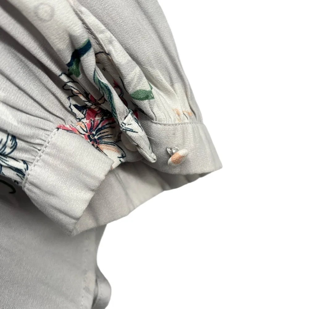 Torrid Floral Peasant Blouse 3X Gray Long Sleeve Boho Tunic Top Plus Size - Image 4