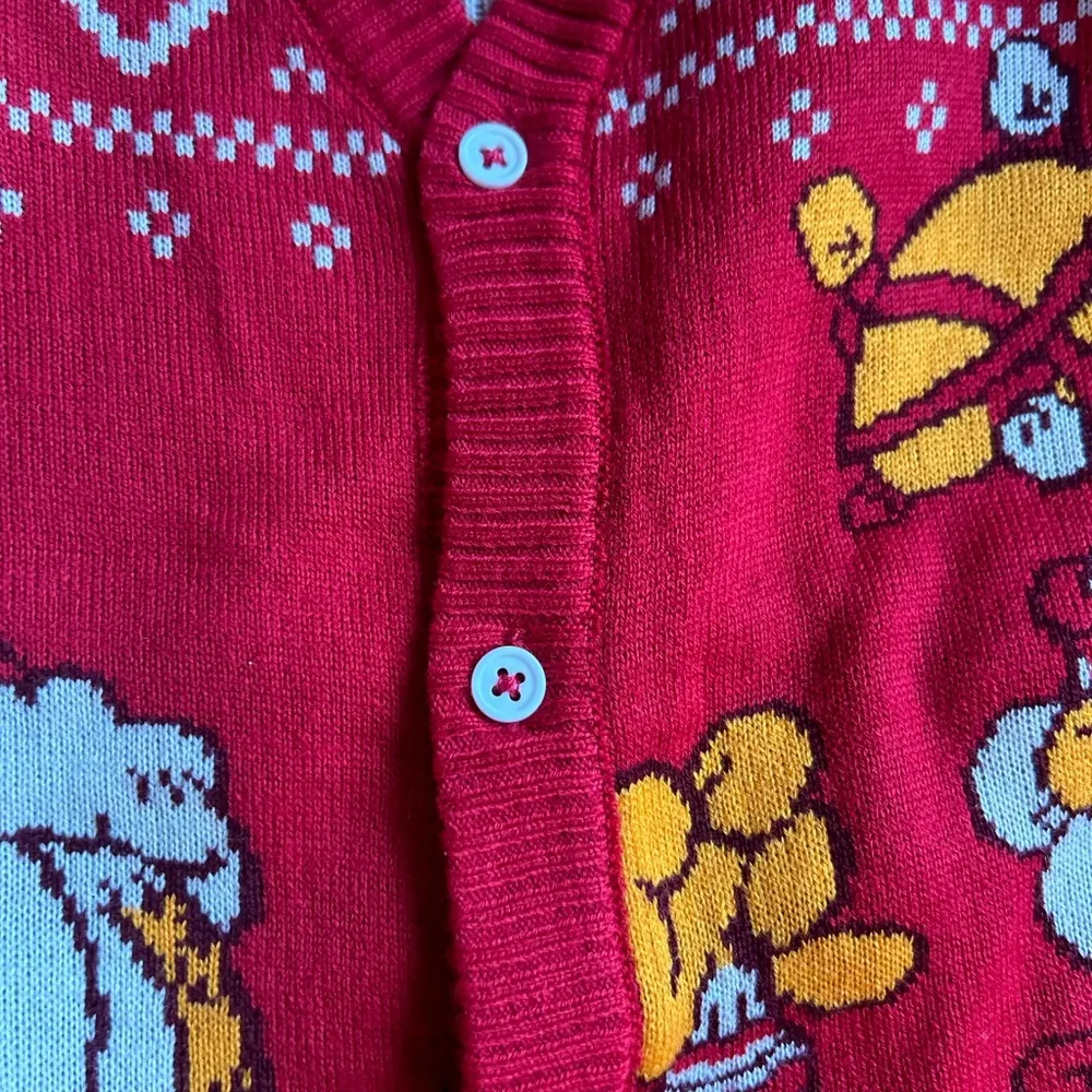 Garfield Ugly Christmas Sweater Cardigan Small Odie Dog Cat Red Santa Holiday - Image 8