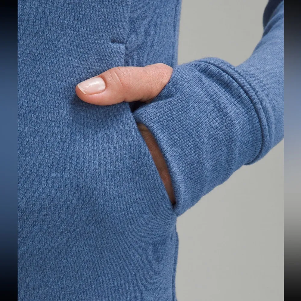 NWT Scuba Full-Zip Hoodie / Heathered Oasis Blue - Image 5