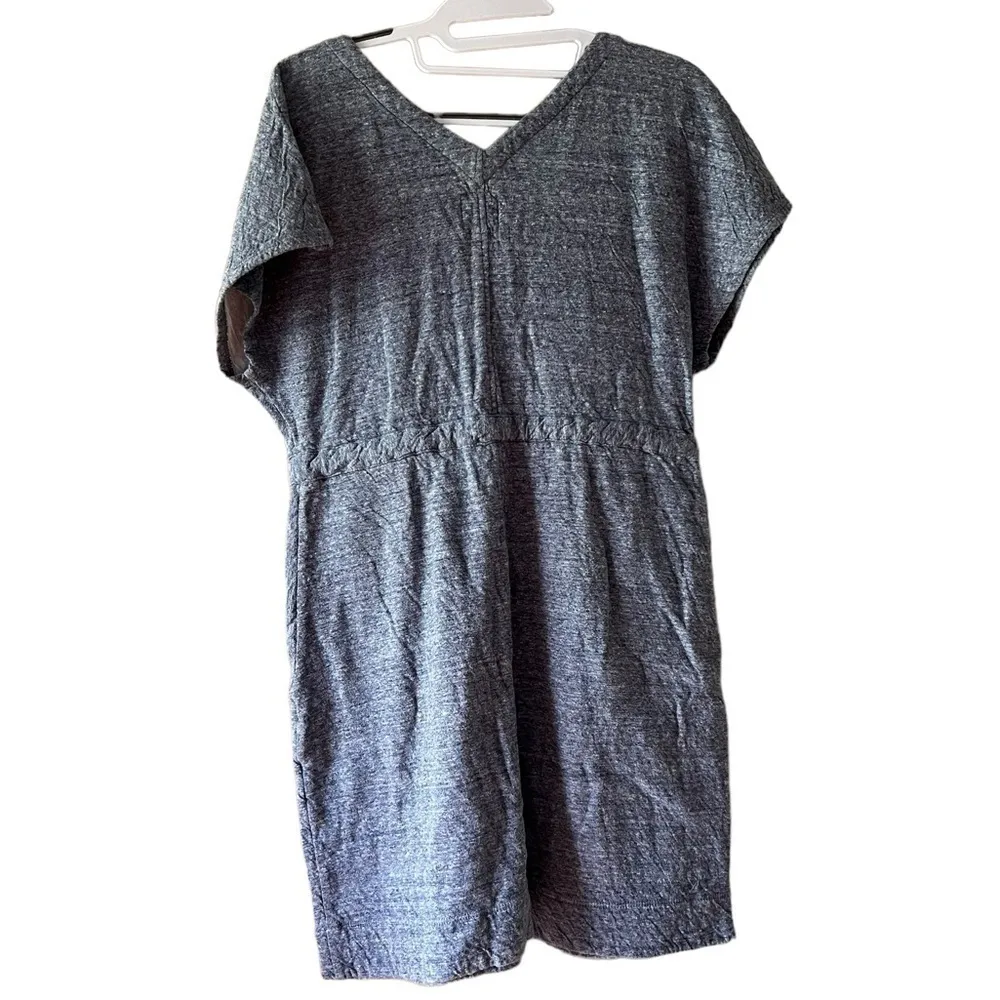 Whit Gray Patterned Hoodie Dress with‎ Drawstring Waist and Pockets Size undefined - Image 2