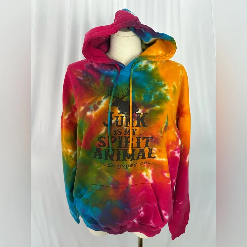Junk Gypsy Colorful Tie-Dye Hoodie (798) - Image 10