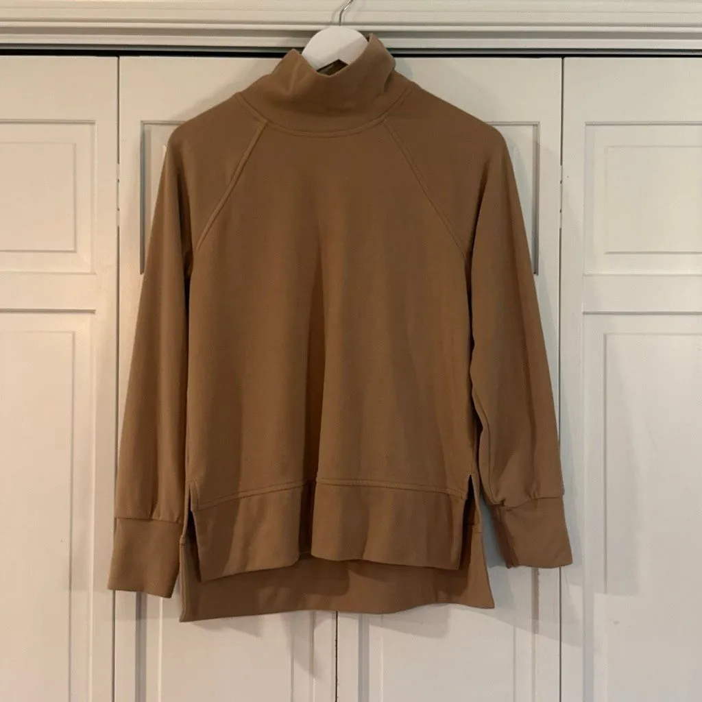 RBX tan elevated sleeve mock neck sweater size small - Image 2