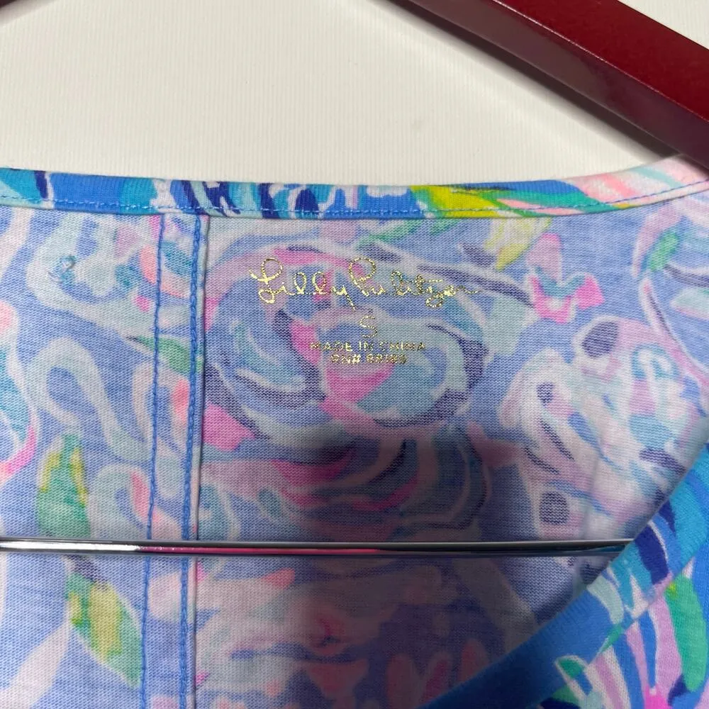 Lilly Pulitzer BEACON DRESS All Together Now Knit Blue Pink Lilac S - Image 3