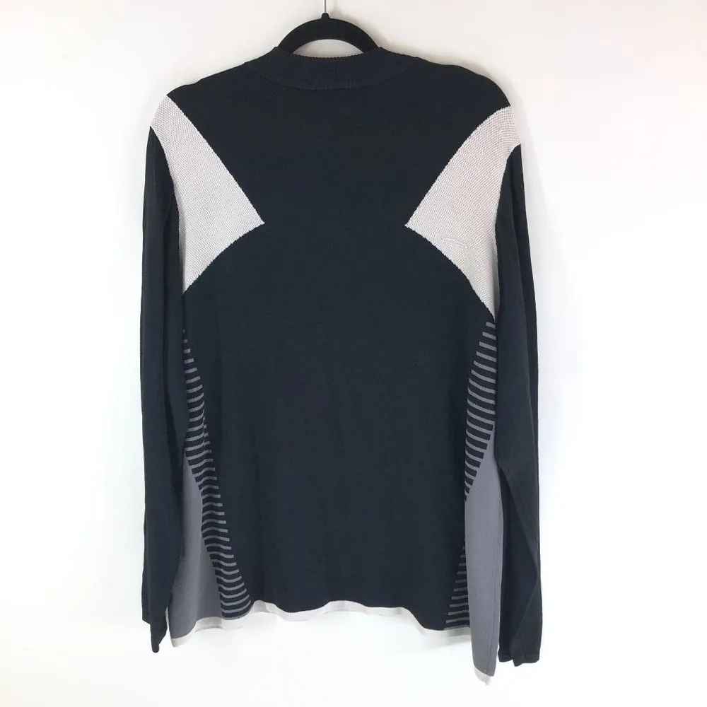 Lane Bryant Womens Crewneck Sweater Tunic Geometric Black White Gray 26/28 - Image 2