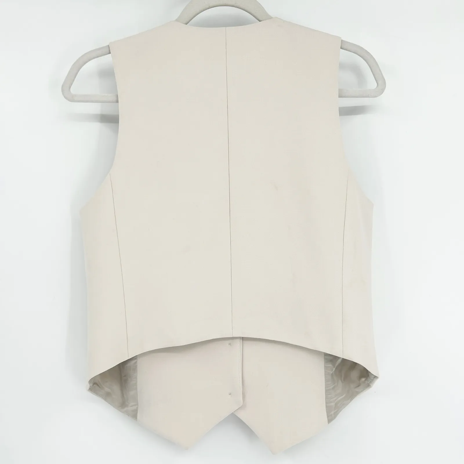 Aritzia Babaton Womens Neutral Preppy Chic V-Neck Button Front Vest Size 10 - Image 8