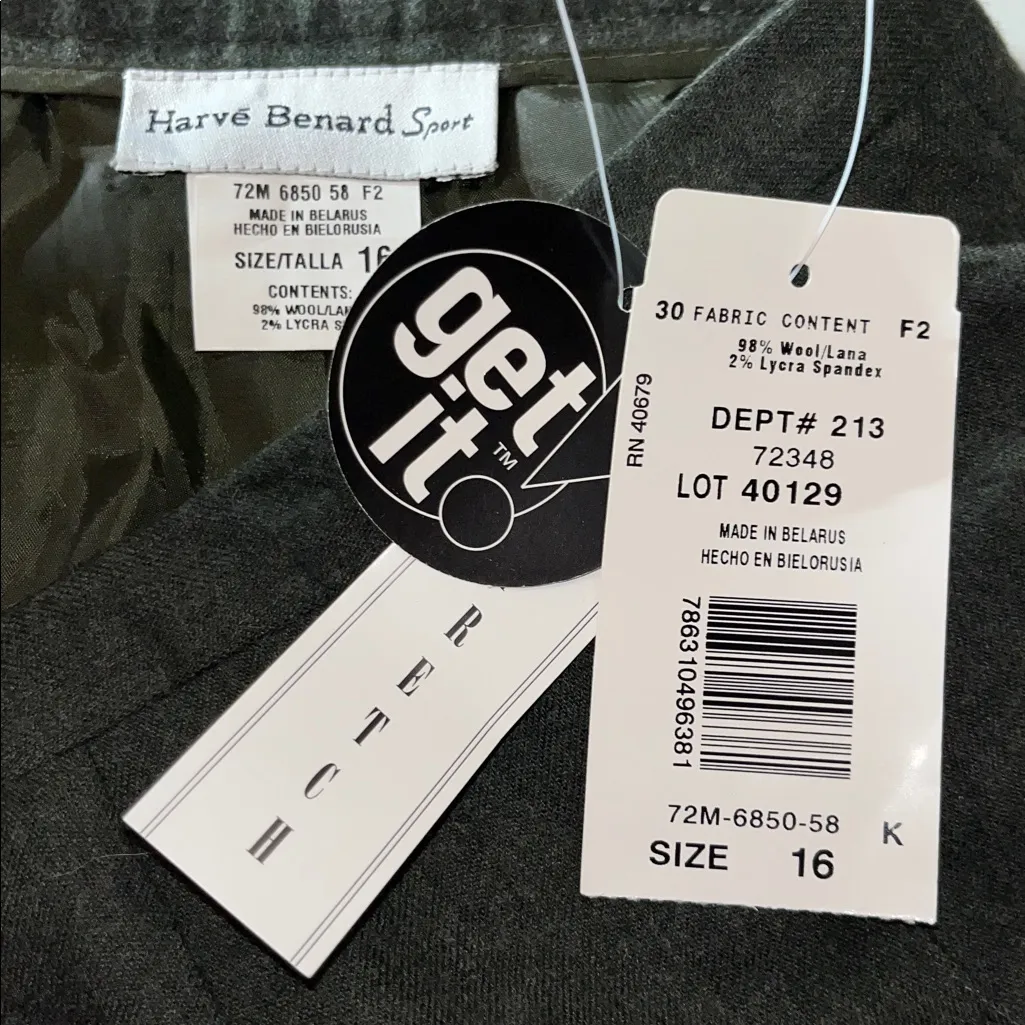 Harve Benard Sport NWT Size 16 Green Wool
Blend Dress Pants - Image 4