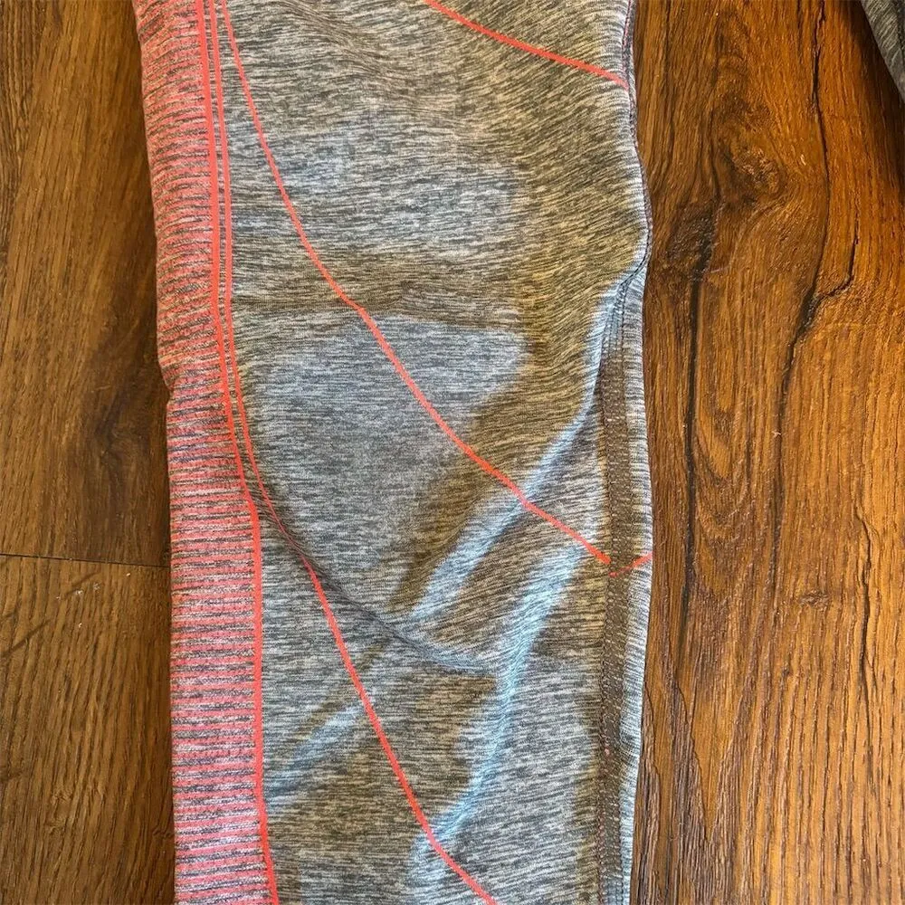 Gymshark Women's M Gray Leggings High-Rise Seamless Pink Detail - Image 3