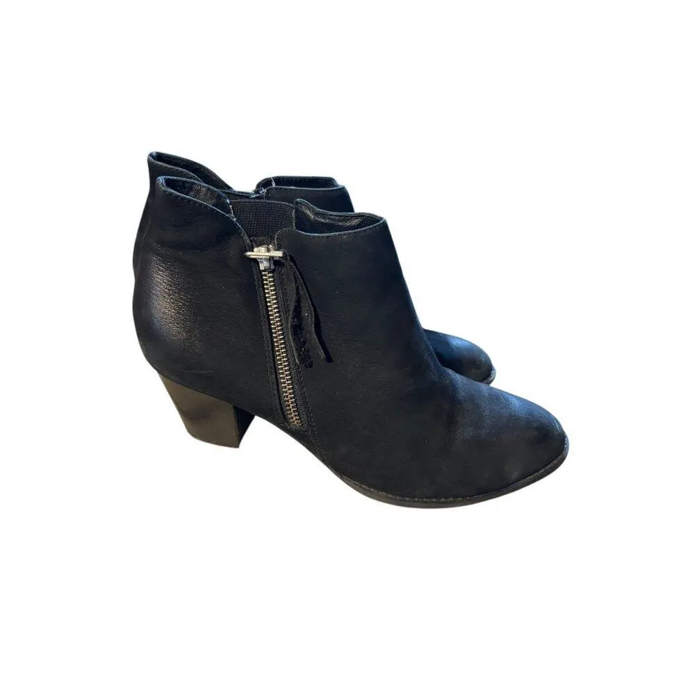 VIonic Womens Black Leather Ankle Boots With Side Zippers size 9.5 women's - Image 2