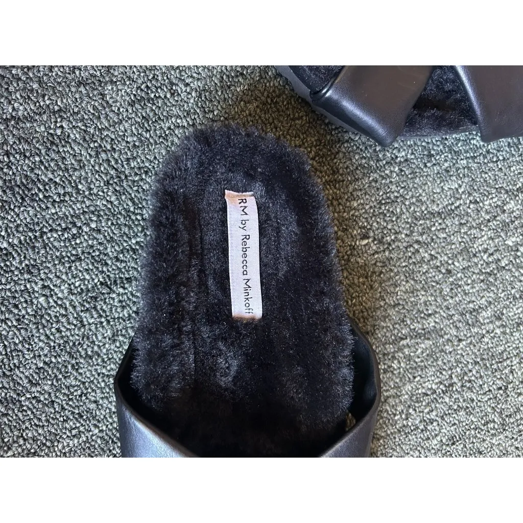 RM By Rebecca Minkoff Black Faux Fur Sandals - Image 8