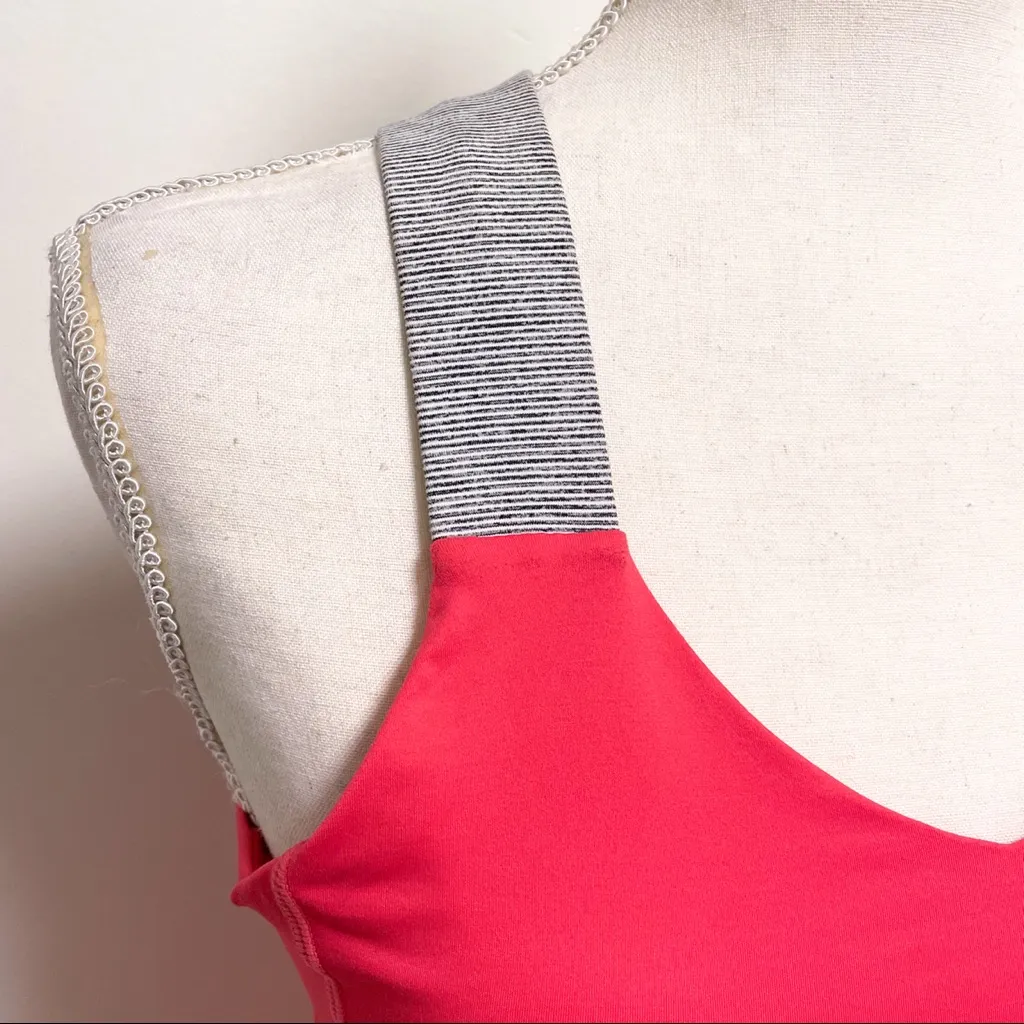 Lululemon Push Your Limits Tank Coral Salmon Gray Crossed Straps 6 *No Pads* - Image 4